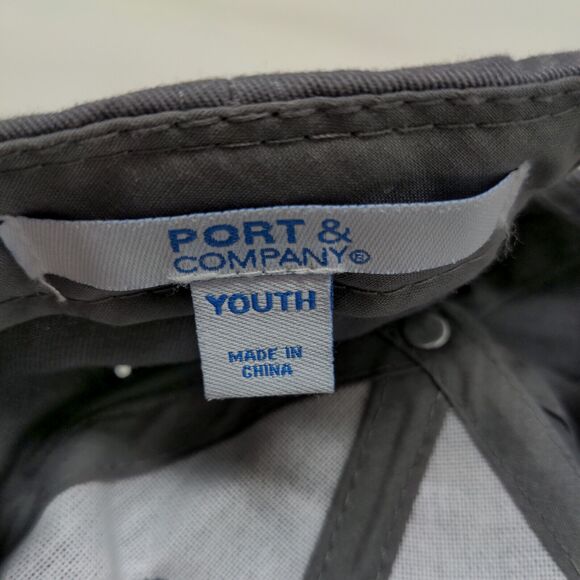 Port & Company Boy's Strapback Hat Gray Youth Embroidered W Logo - Picture 10 of 11